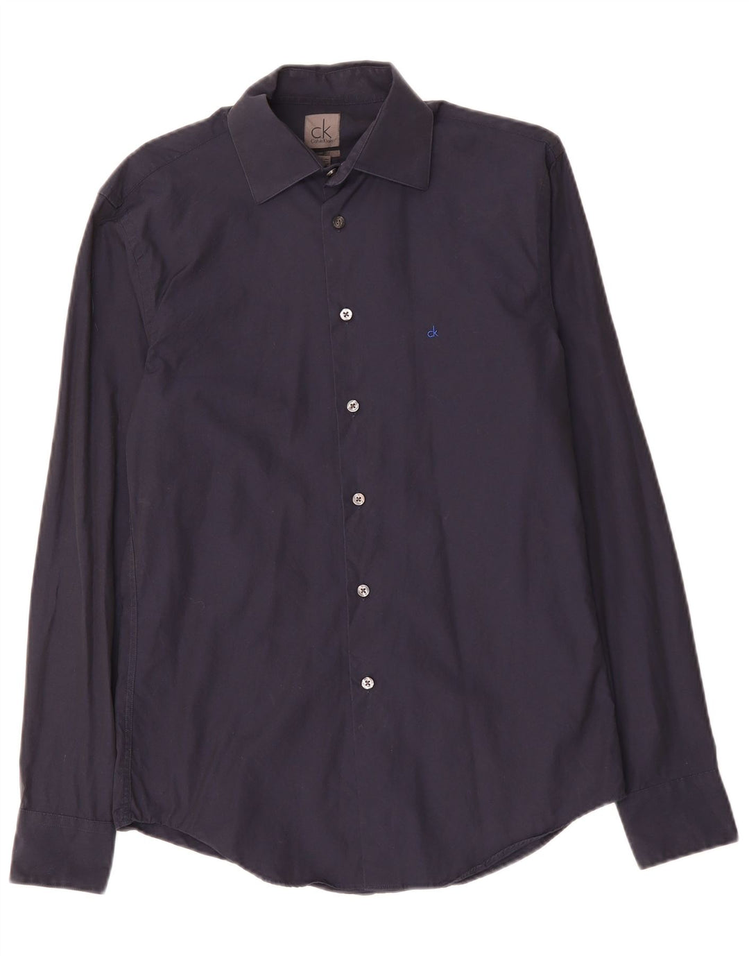 CALVIN KLEIN Мужская рубашка приталенного кроя, маленький размер, темно-синий, хлопок