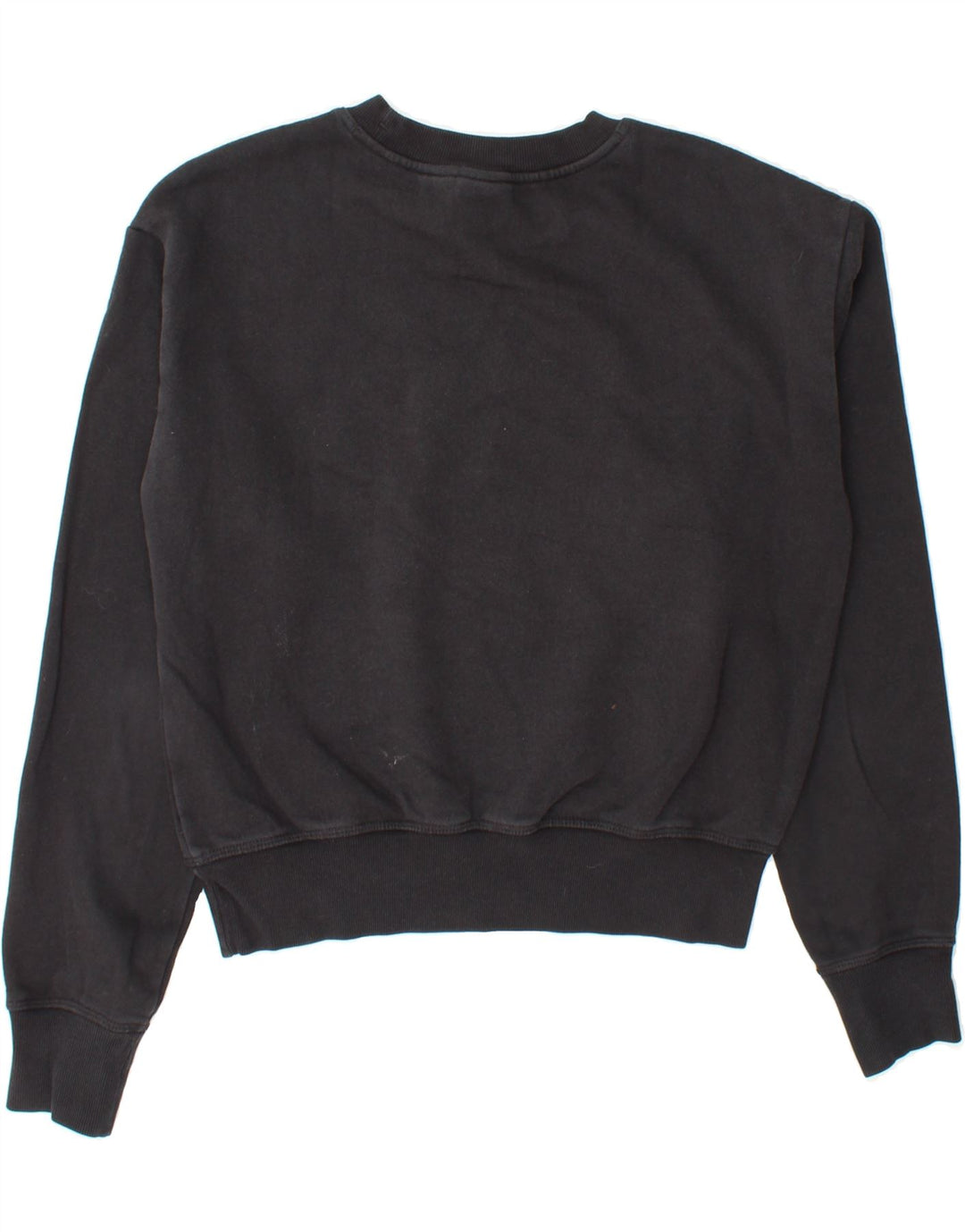 CHAMPION Womens Crop Graphic Sweatshirt Jumper UK 14 Medium Black Vintage Champion and Second-Hand Champion from Messina Hembry 