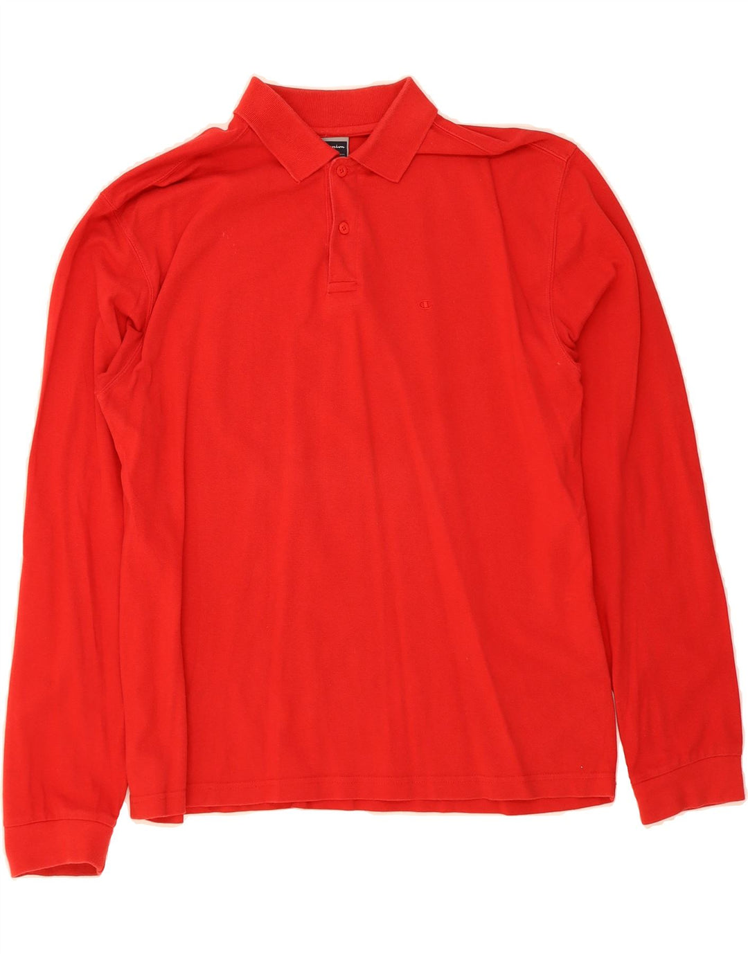 CHAMPION Mens Long Sleeve Polo Shirt Large Red Cotton Vintage Champion and Second-Hand Champion from Messina Hembry 