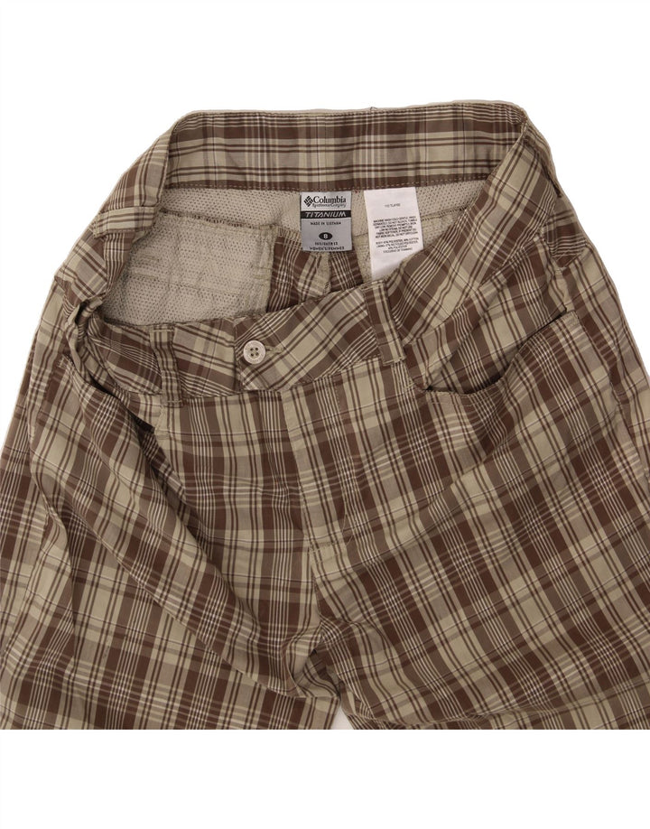 COLUMBIA Womens Titanium Bermuda Shorts US 8 Medium W30 Brown Check Vintage Columbia and Second-Hand Columbia from Messina Hembry 