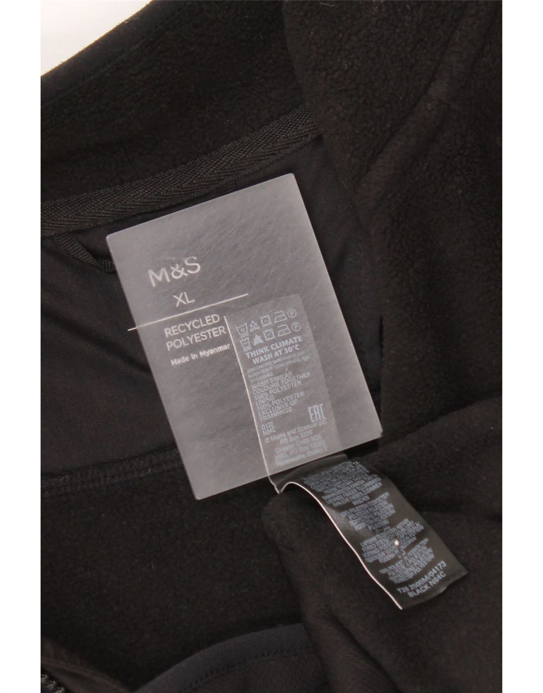Мужская флисовая куртка Marks & Spencer UK 42 XL, черный полиэстер