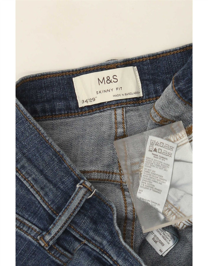 Мужские джинсы скинни Marks & Spencer W34 L29 синие, хлопок