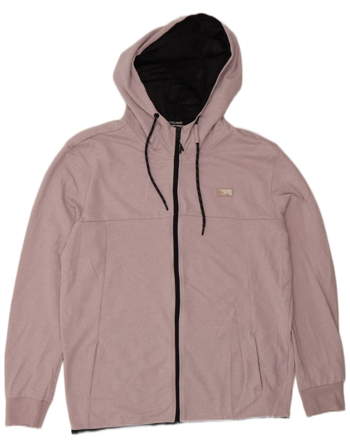 Мужской свитер с капюшоном на молнии Jack & Jones, большой розовый из полиэстера