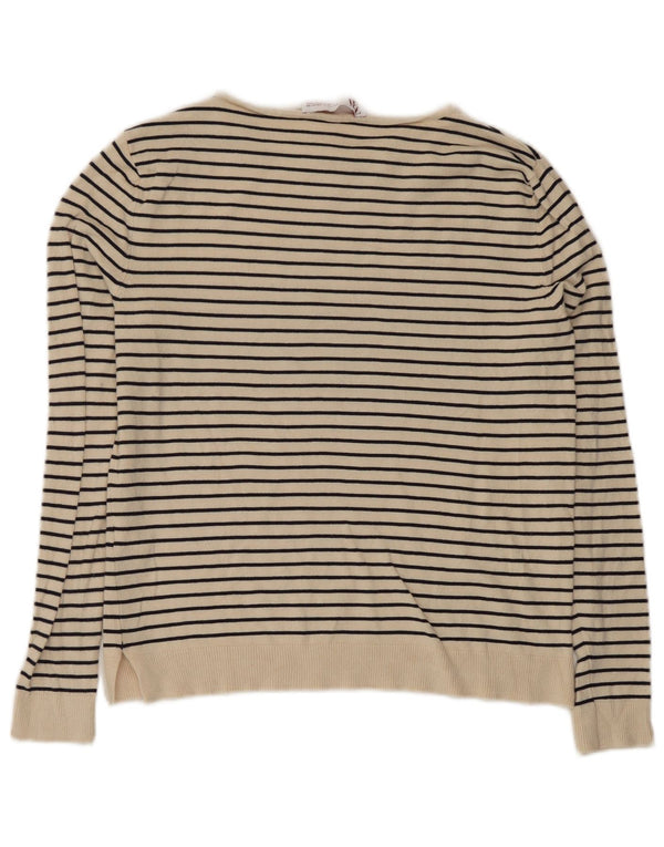 Женский топ свободного кроя Zara с длинным рукавом UK 6 XS из вискозы в белую полоску