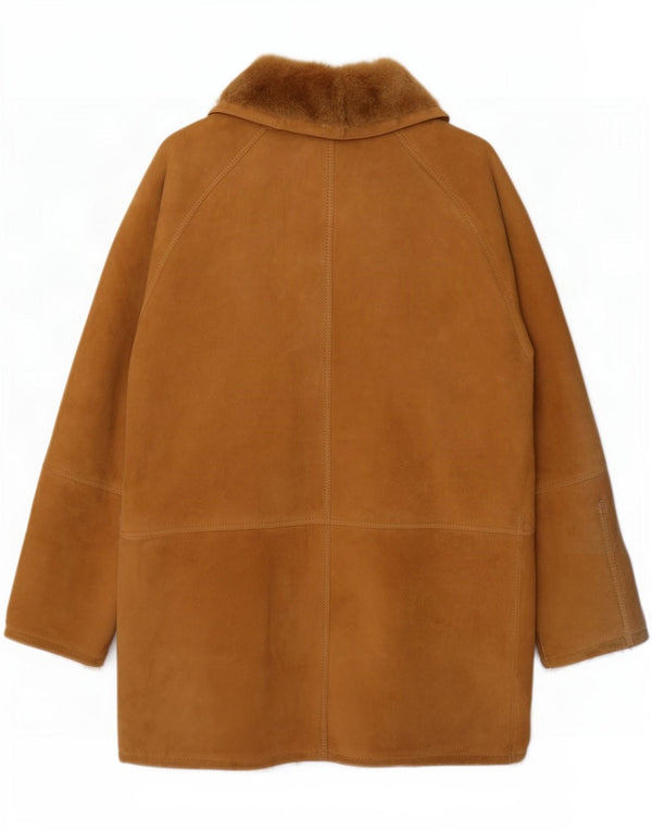 Винтажное мужское пальто из овчины IT 56 3XL Бежевый