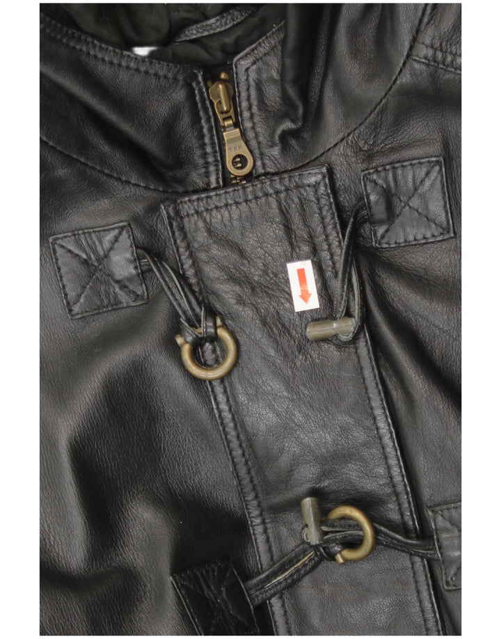 CONBIPEL Женская оверсайз-дафл куртка с капюшоном IT 42 Medium Black Leather