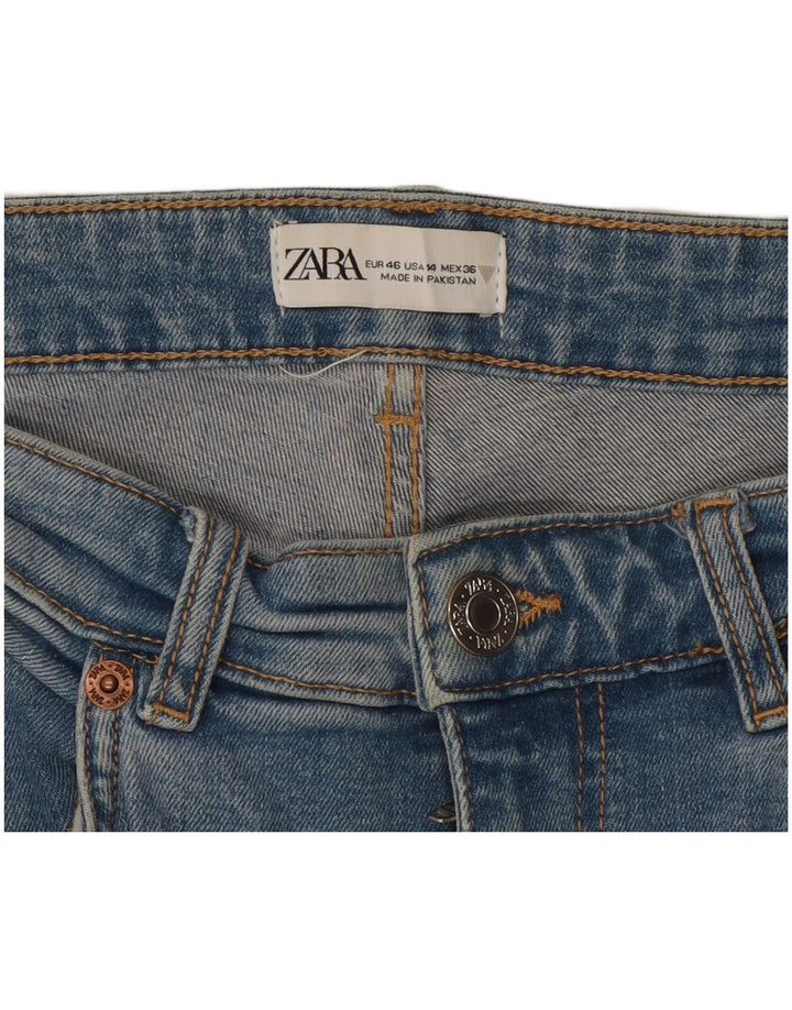 Женские укороченные джинсы Zara Bootcut EU 46 XL W36 L25 синие