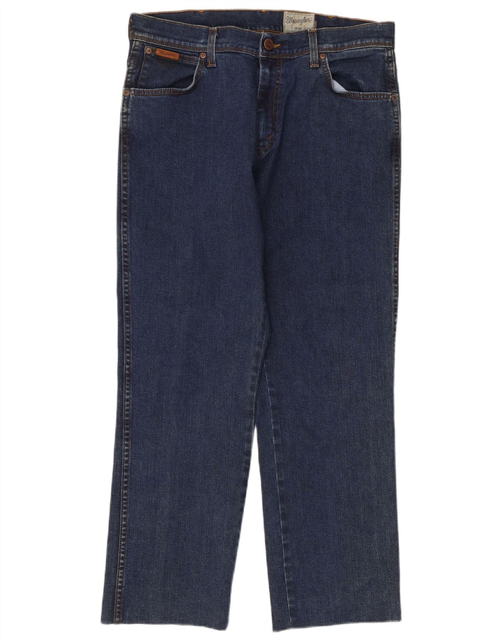 Мужские прямые джинсы Wrangler Texas W34 L26, темно-синий хлопок