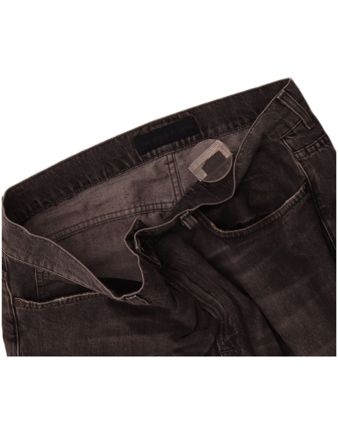TRUSSARDI Mens Straight Jeans W38 L28 Grey Cotton