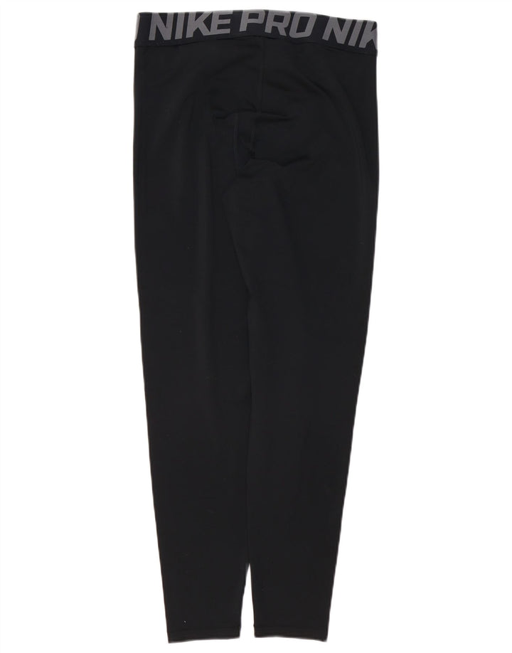 Женские леггинсы с рисунком NIKE Dri Fit UK 12, средний черный полиэстер