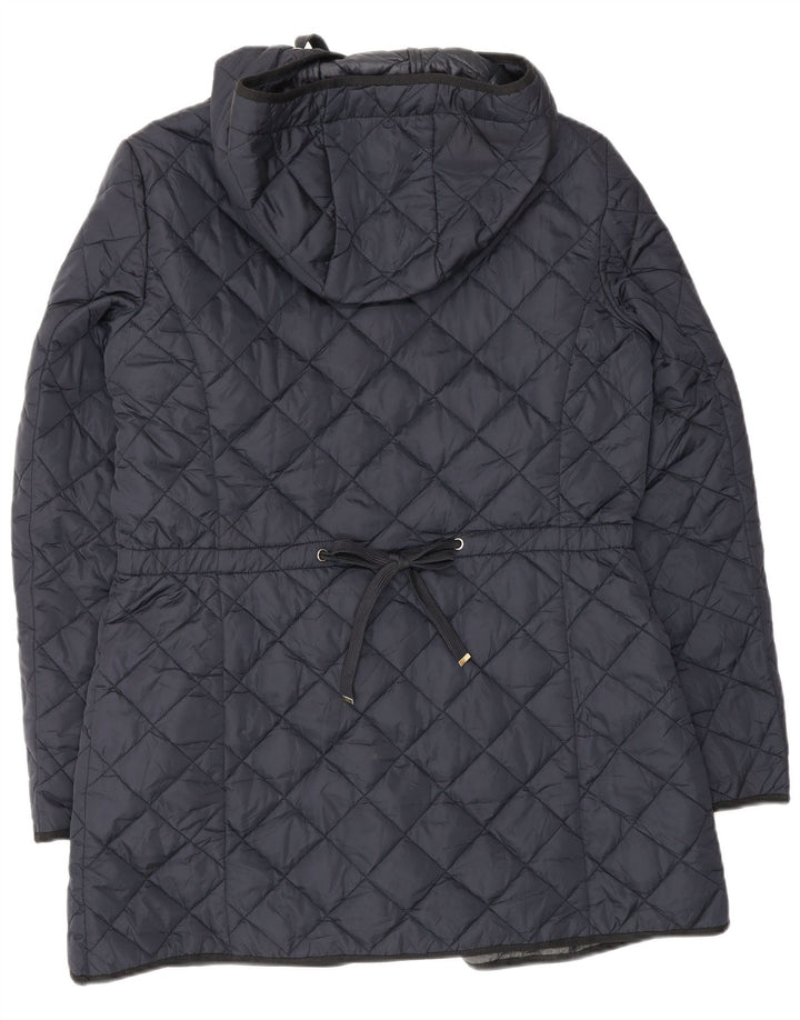 Massimo Dutti Женская стеганая куртка с капюшоном UK 18 XL Темно-синий