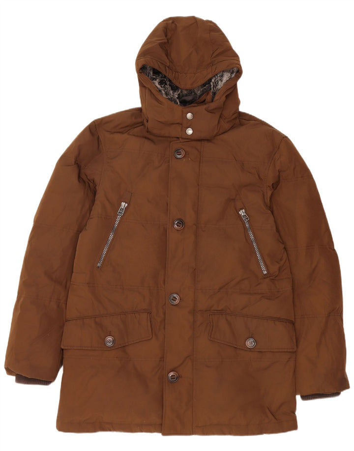 Мужская утепленная куртка с капюшоном Marks & Spencer Blue Harbour UK 38 средний коричневый