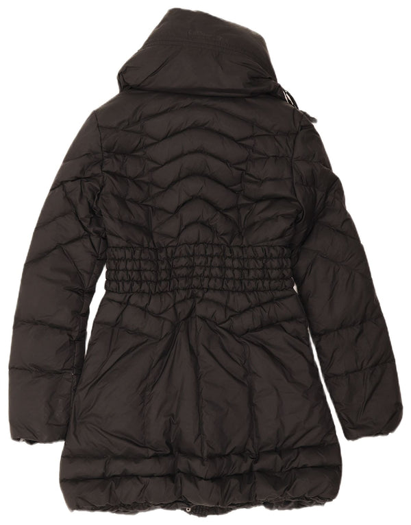Guess Женское стеганое пальто UK 8, маленькое черное полиэстер