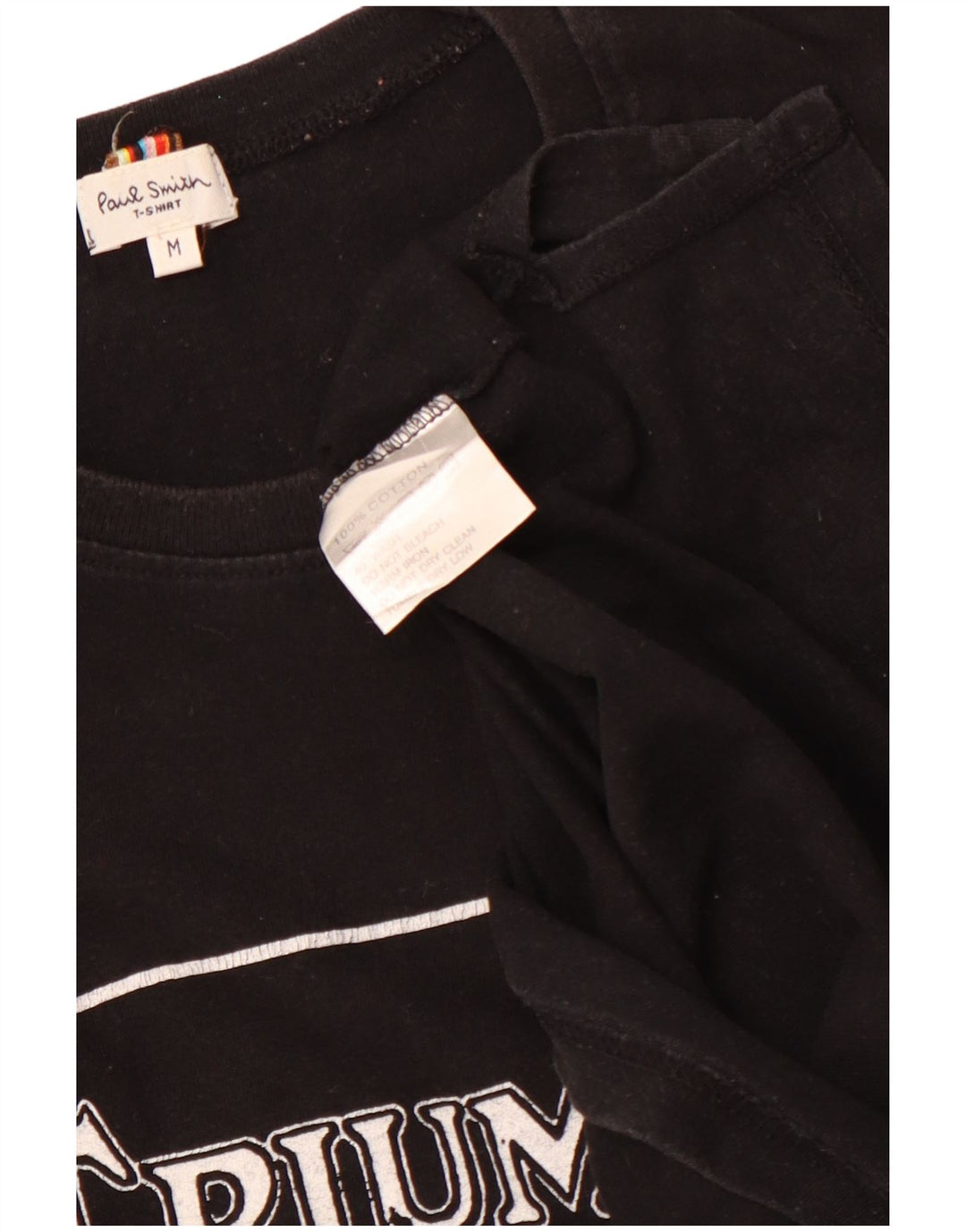 PAUL SMITH Женская футболка Triumph с рисунком Top UK 12, средний черный хлопок