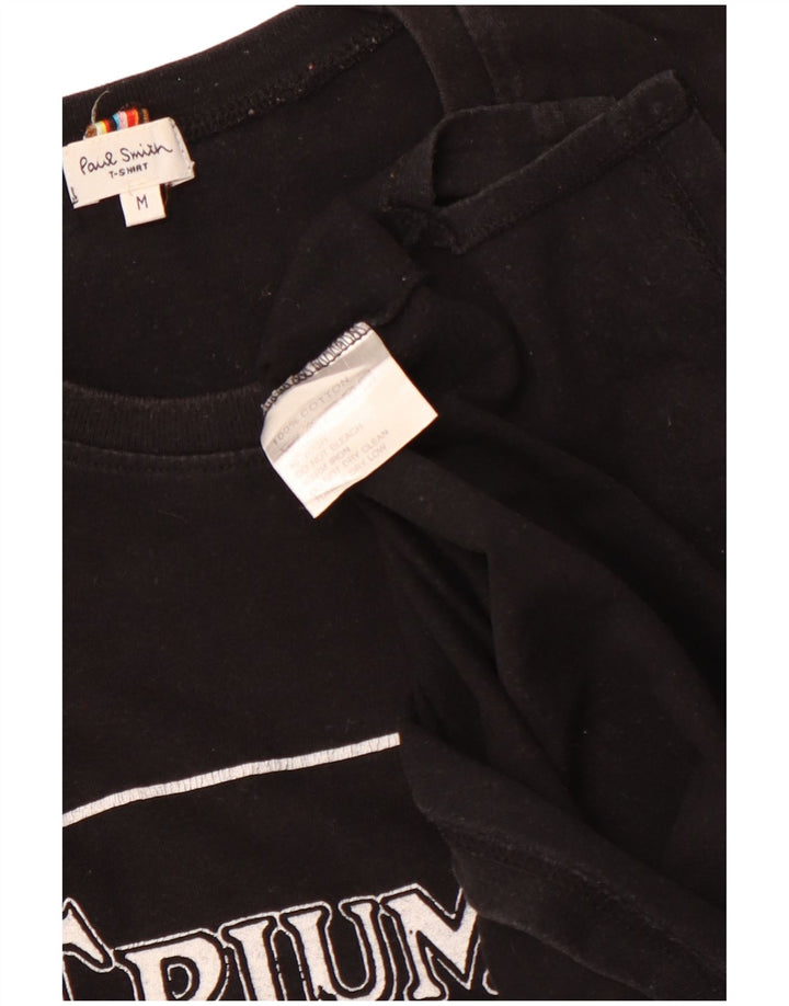 PAUL SMITH Женская футболка Triumph с рисунком Top UK 12, средний черный хлопок