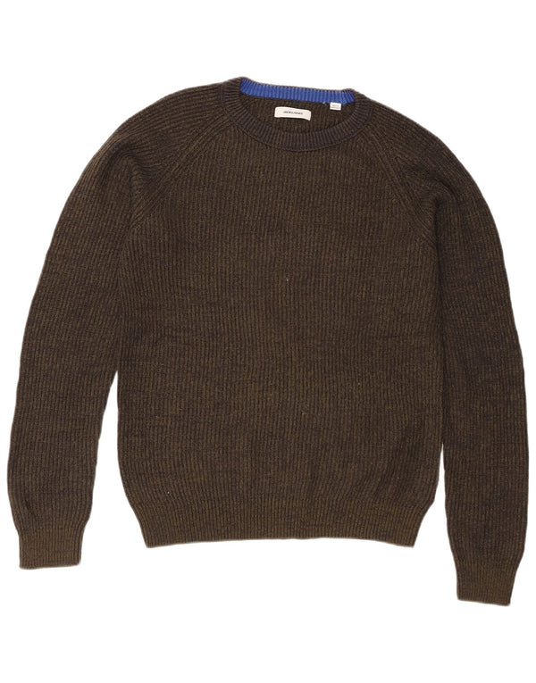 Мужской джемпер стандартного кроя Jack & Jones с круглым вырезом, средний зеленый в крапинку
