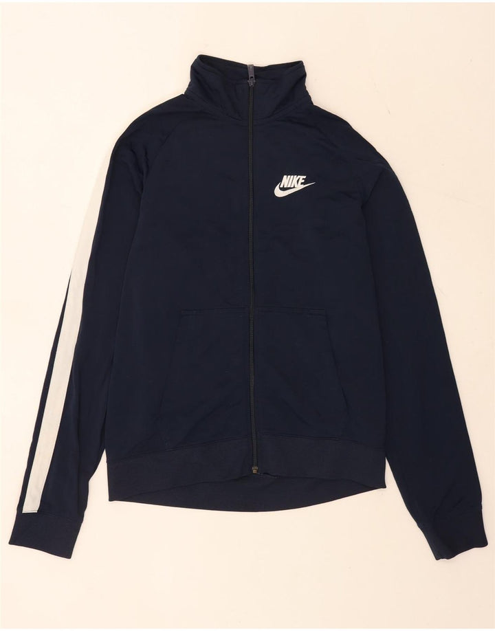 Мужская спортивная куртка Nike среднего размера, темно-синяя, полиэстер с цветными блоками