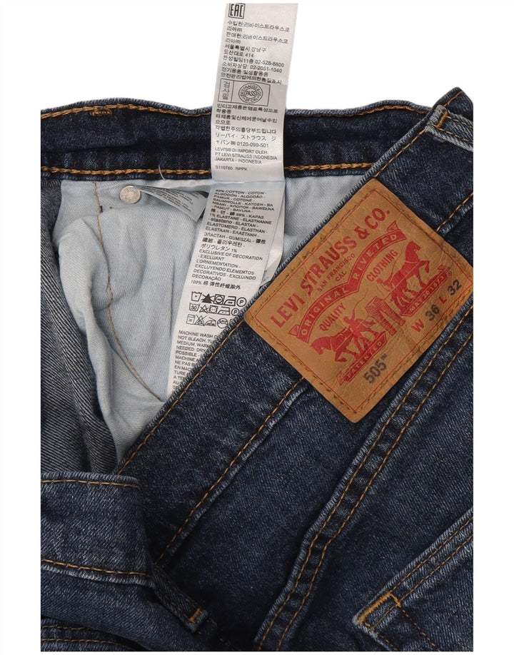 Мужские прямые джинсы LEVI'S 505 W36 L32 Темно-синие, хлопок