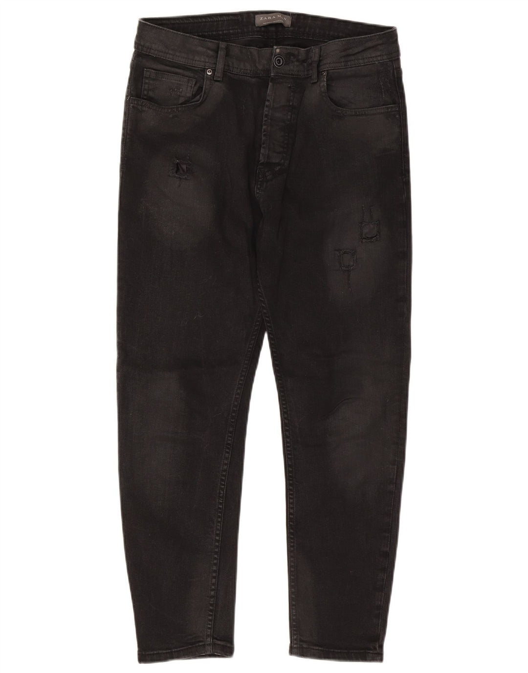 Мужские потертые узкие джинсы Zara EU 42, большие W32 L26, черные
