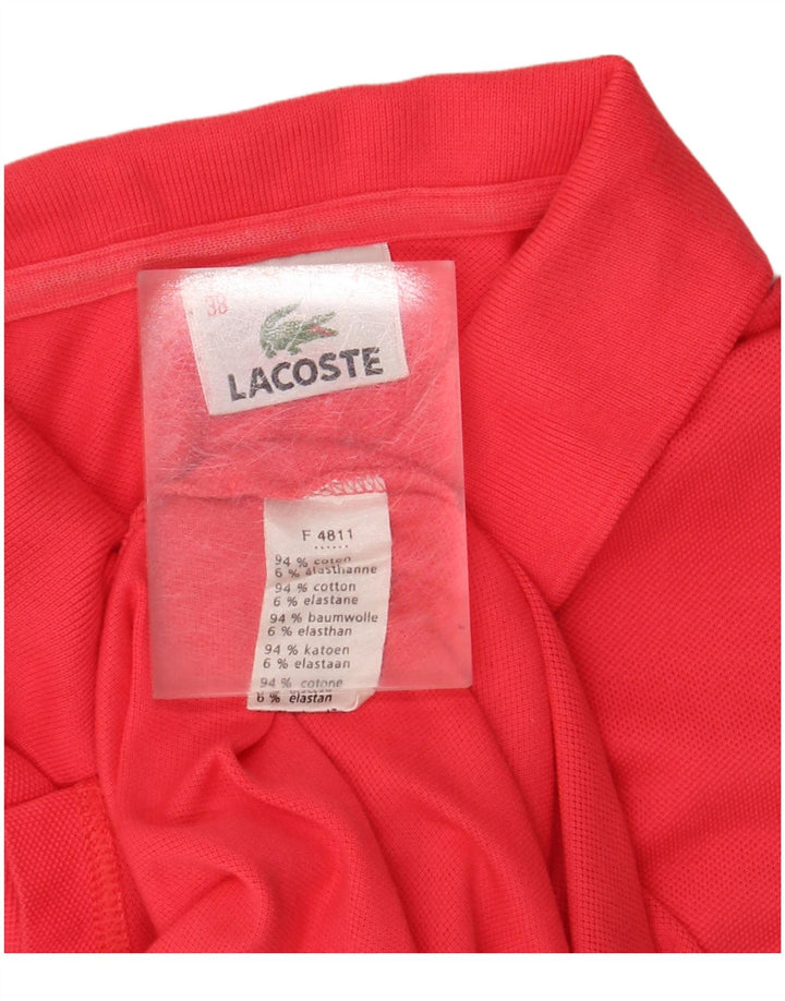LACOSTE Womens Polo Shirt Size 38 Medium Pink Cotton