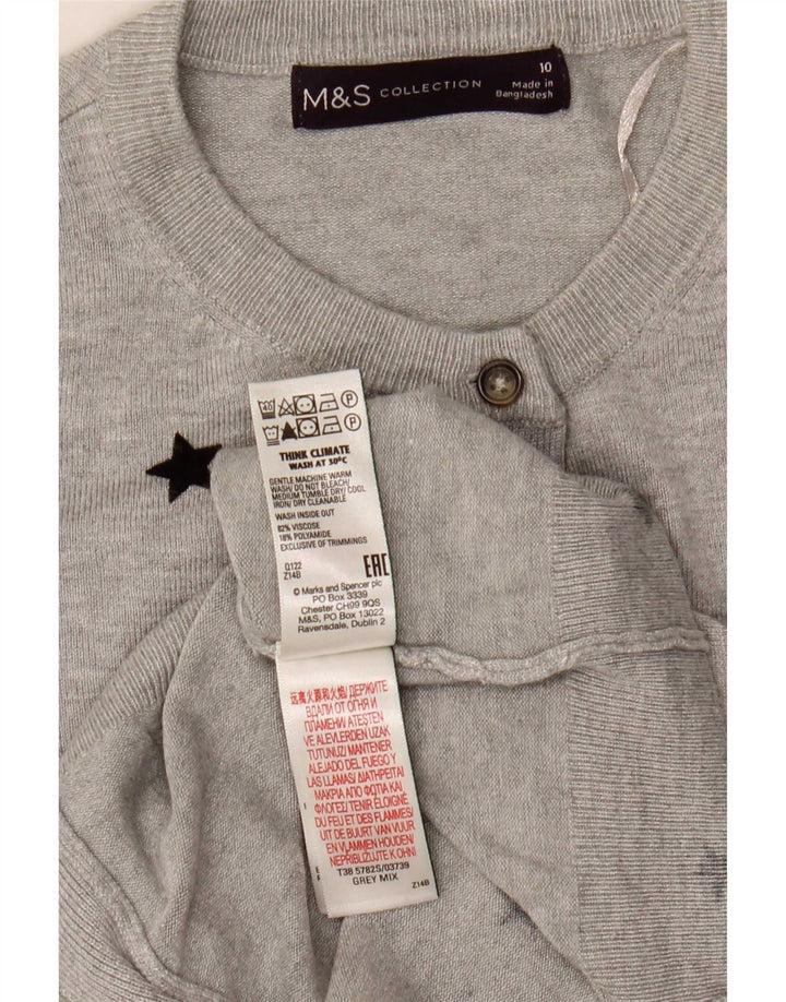 Женский укороченный кардиган Marks & Spencer UK 10, маленький серый