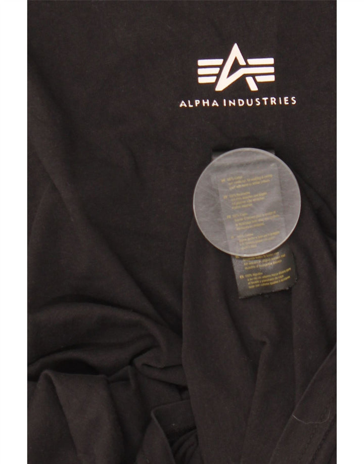 Мужская футболка Alpha Industries, средний черный хлопок
