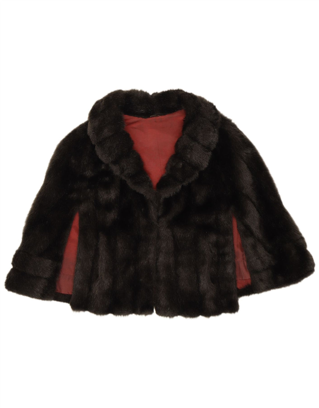 ВИНТАЖНАЯ женская куртка-болеро из искусственного меха, один размер, черная