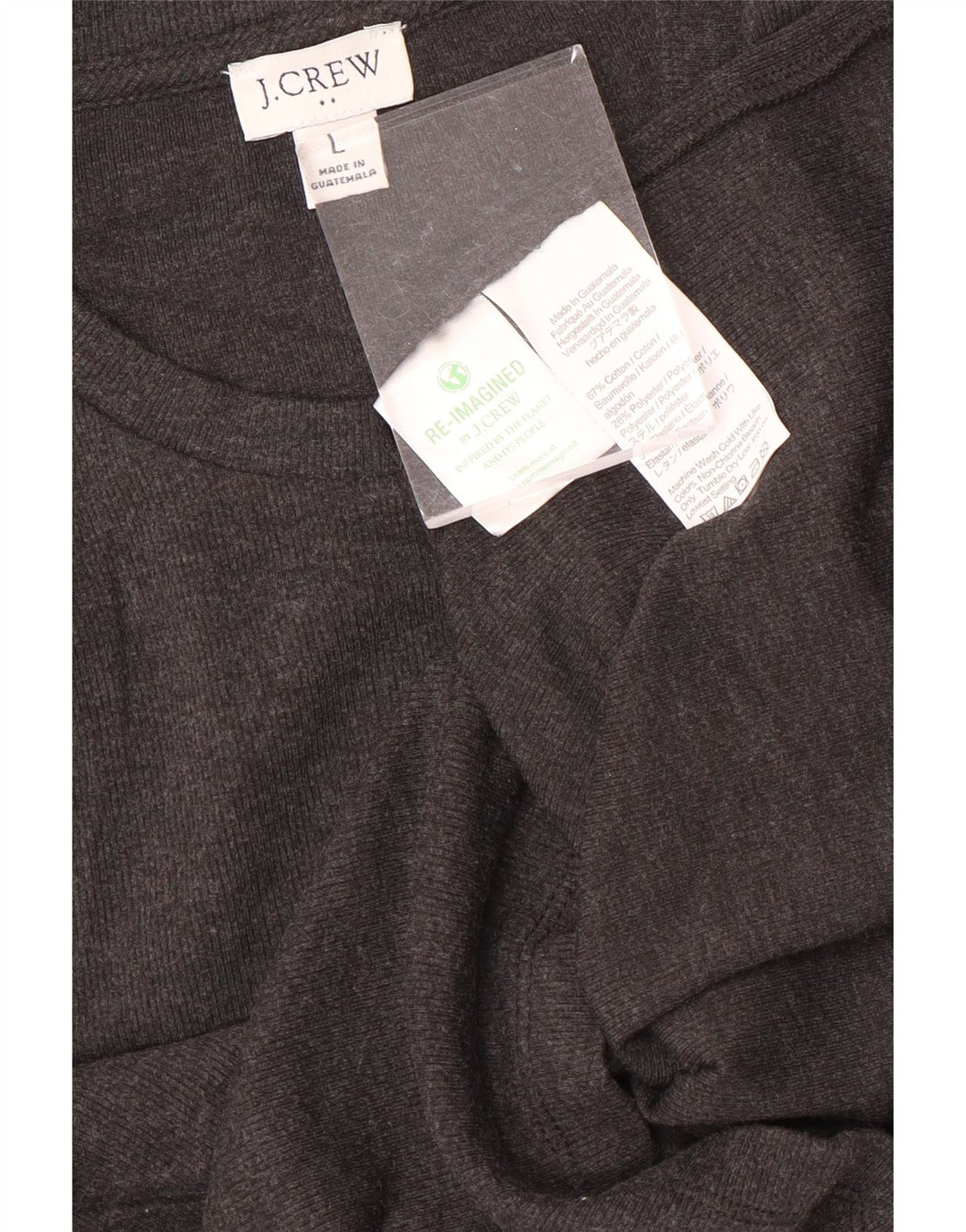 Женская футболка J. CREW Top UK 14, большой серый хлопок