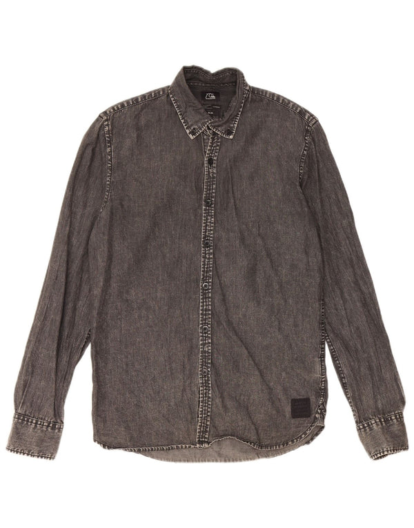 Мужская рубашка приталенного кроя Quiksilver XS, серая, хлопковая