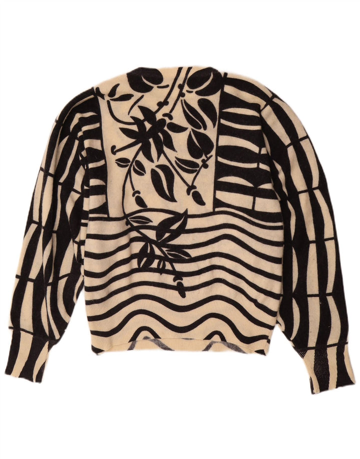 Женский джемпер с круглым вырезом MARLY'S, цвет «летучая мышь», EU 46 XL, белый цветочный принт