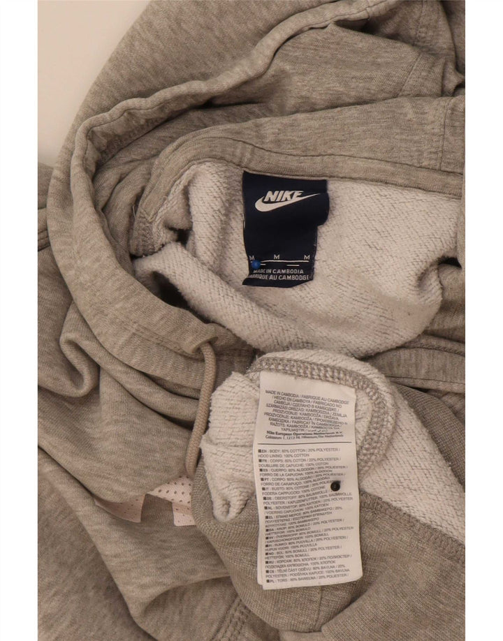 Мужской джемпер с капюшоном с графическим рисунком Nike, хлопковый джемпер среднего серого цвета с крапинками