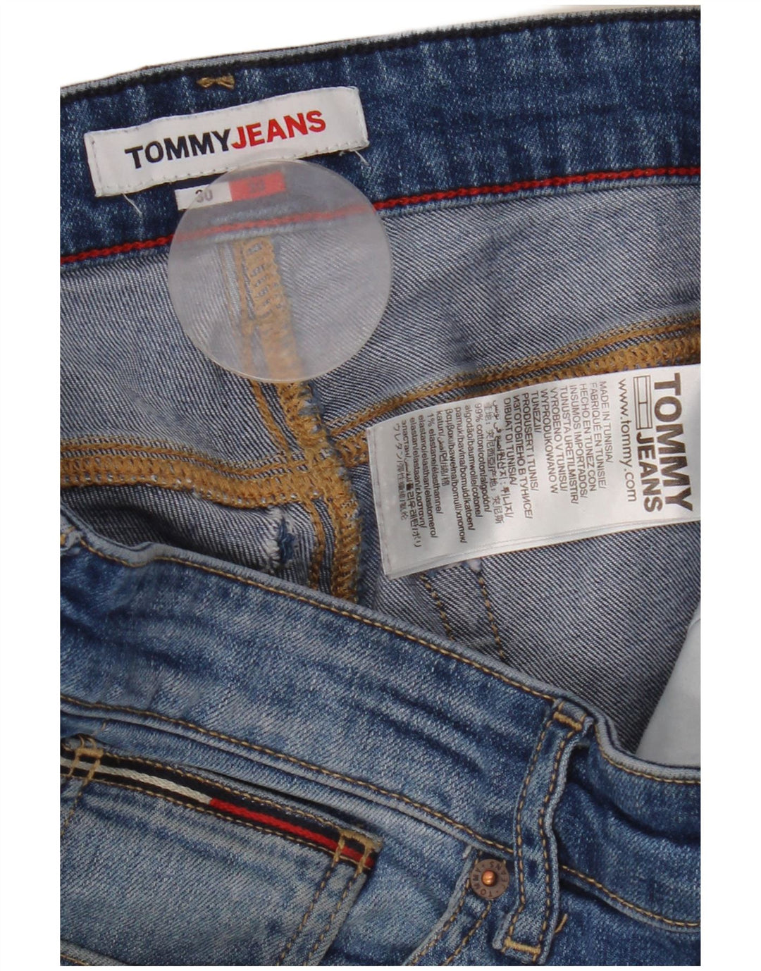 Мужские узкие джинсы Tommy Hilfiger W30 L30 синие, хлопок