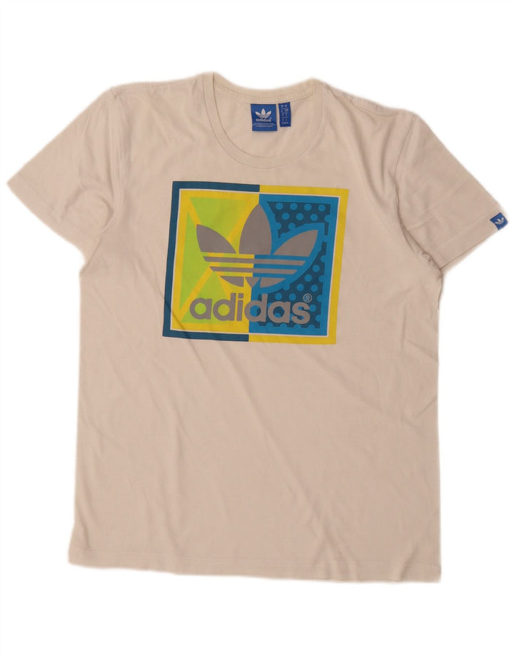 Мужская футболка с рисунком Adidas, маленькая белая
