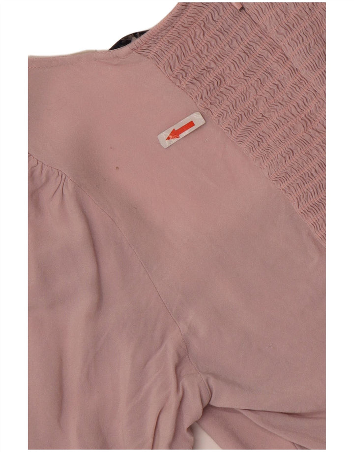 Женская укороченная блузка Jack Wills UK 12, вискоза среднего розового цвета