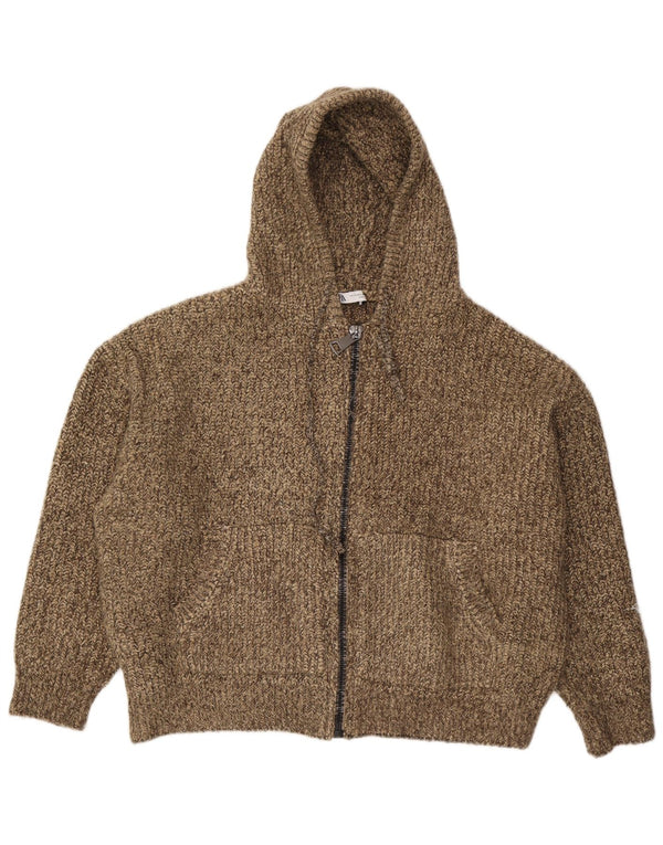 Женский свободный кардиган с капюшоном Zara UK 6 XS Бежевый в крапинку