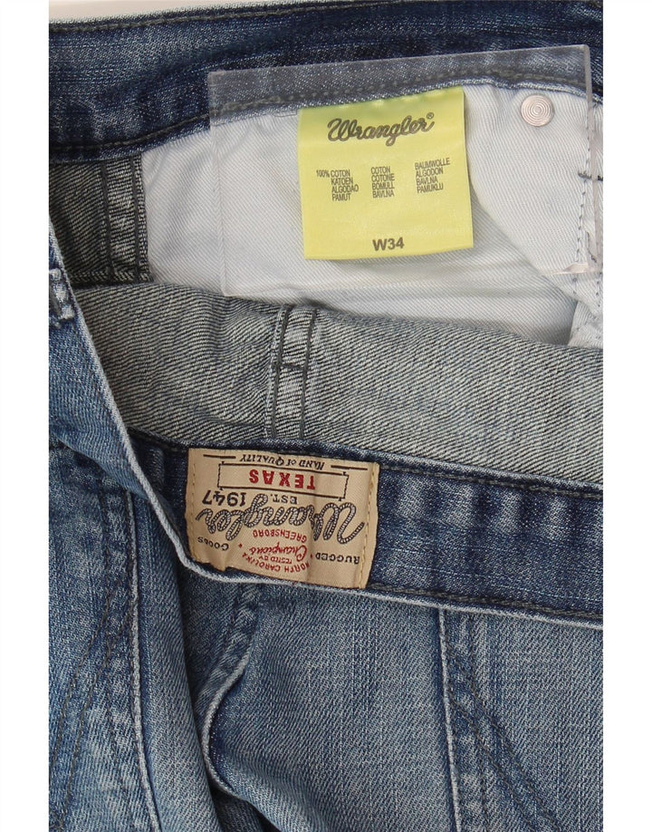 Мужские прямые джинсы WRANGLER Texas W34 L31, синий хлопок