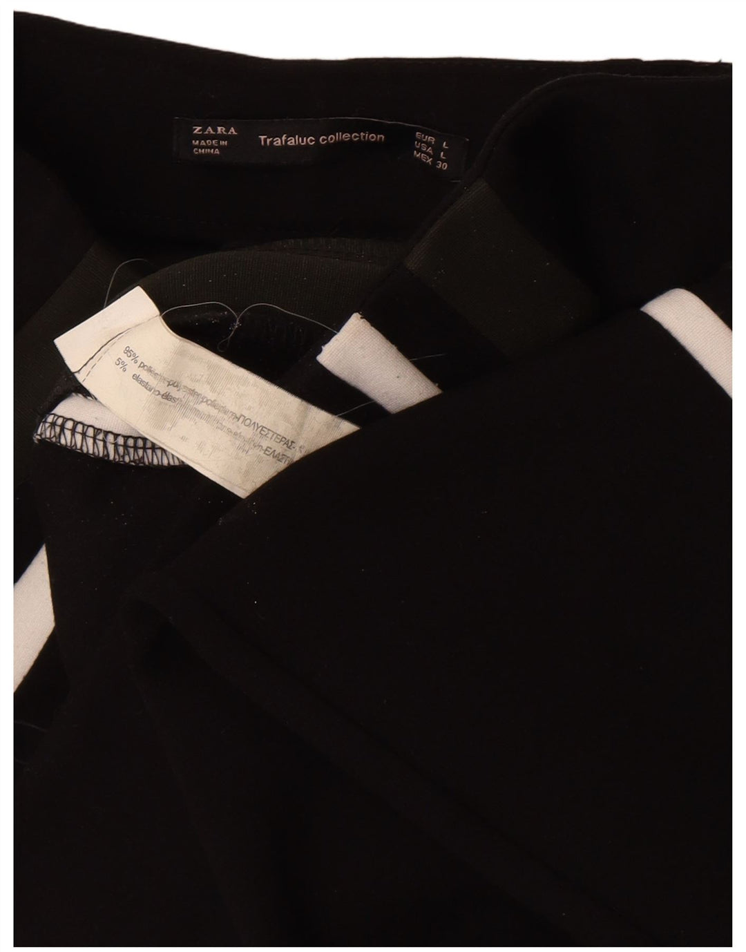 Женские леггинсы Zara Trafaluc UK 14, большие черные полиэстер с цветными блоками