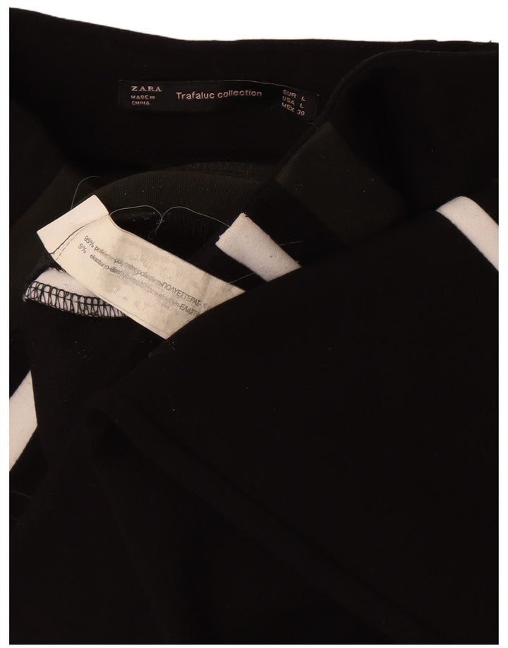 Женские леггинсы Zara Trafaluc UK 14, большие черные полиэстер с цветными блоками
