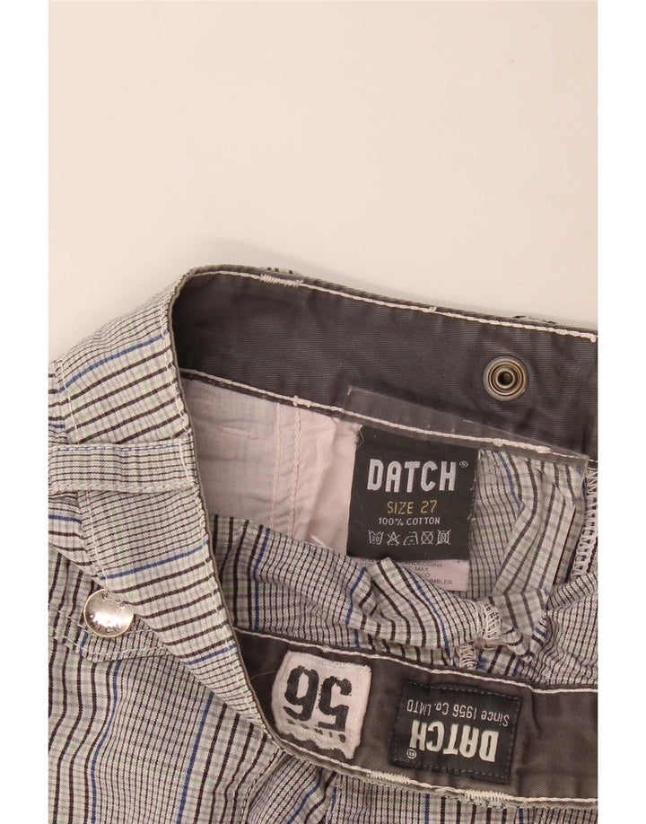 Женские шорты чинос Datch, маленькие W27, серые, хлопковые в клетку
