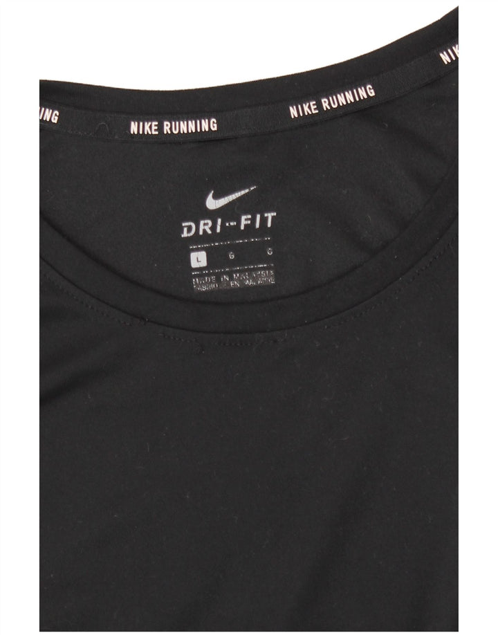 Женский топ с длинным рукавом Nike Dri Fit UK 14, большой черный полиэстер