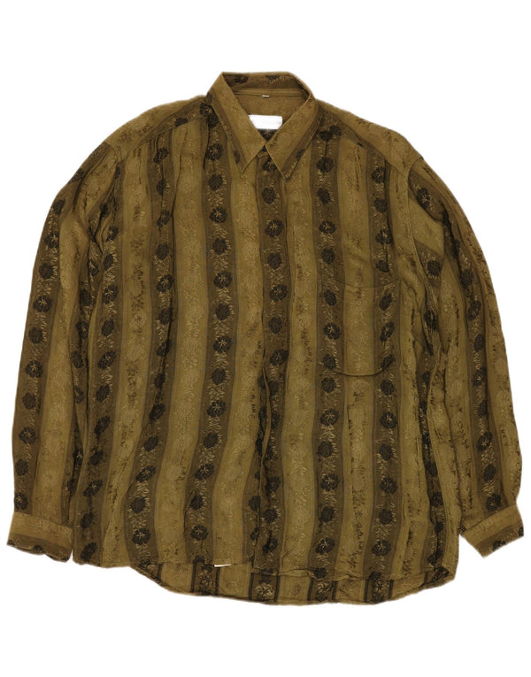 ВИНТАЖНАЯ Мужская Рубашка Большой Цвет Хаки Вискоза