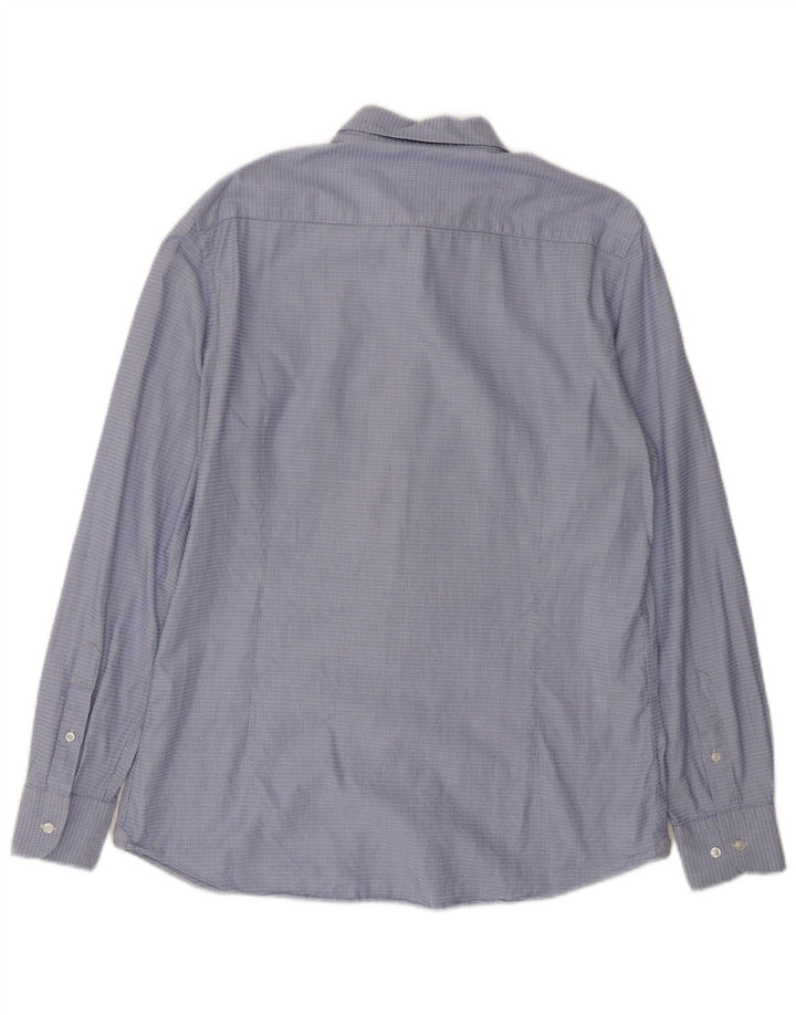 Мужская рубашка MASSIMO DUTTI, большая синяя хлопковая полоска