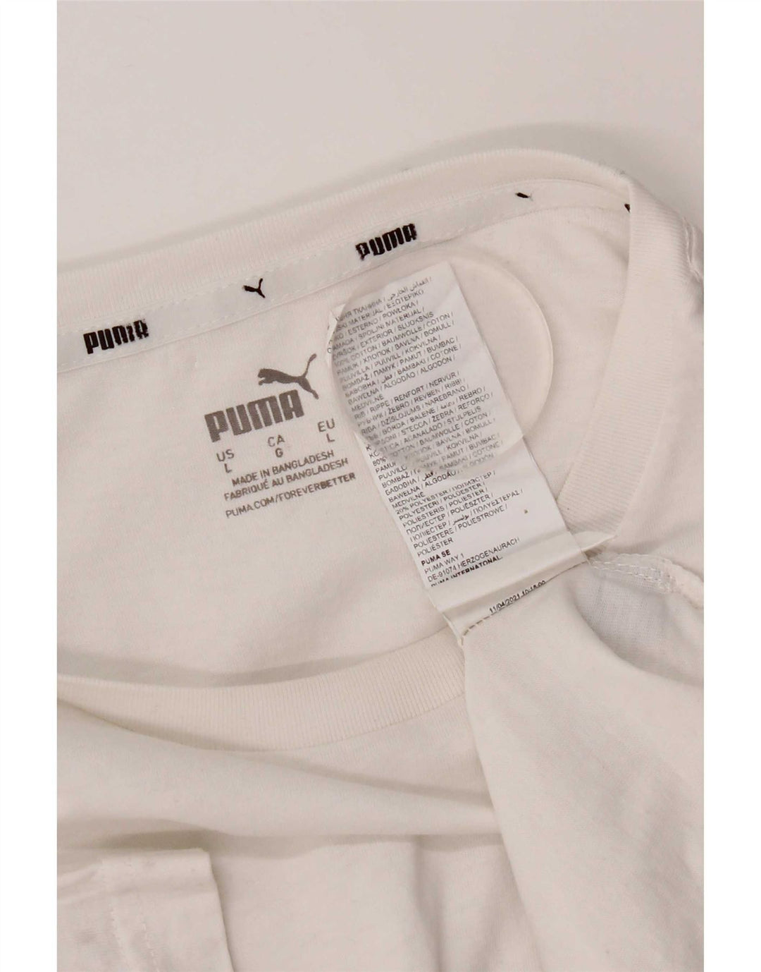 Мужская футболка с рисунком Puma, большой белый хлопок