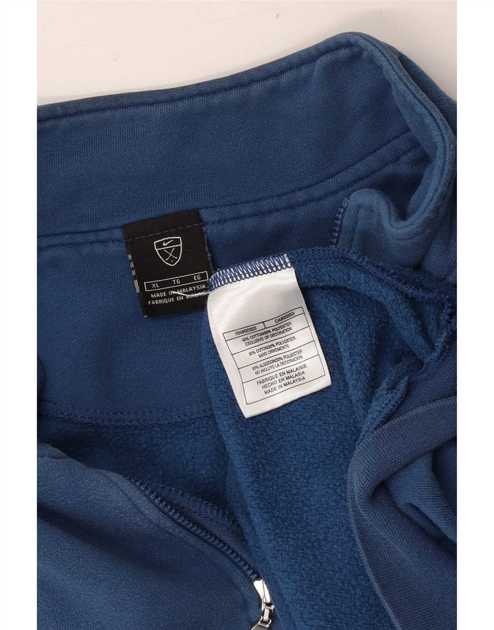 Мужской свитер с воротником на молнии Nike XL, синий хлопок