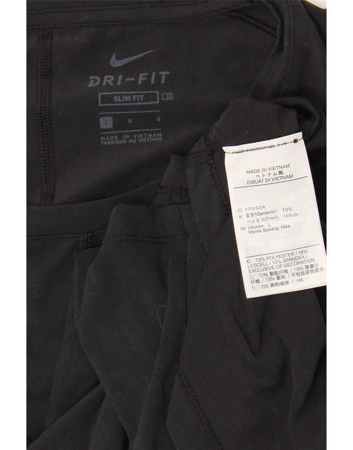 Мужская футболка NIKE Dri Fit Slim Fit, большой черный полиэстер