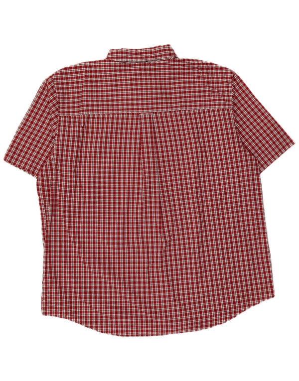 Мужская рубашка с коротким рукавом Chaps Easy Care, 2XL, хлопковая красная клетка
