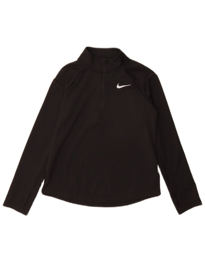 Спортивный костюм-пуловер с воротником на молнии для девочек Nike Dri Fit, средний черный цвет, 10–11 лет