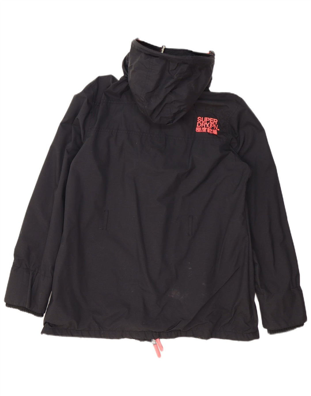 Женская дождевик с капюшоном Superdry The Windmac UK 18 XL, черный полиэстер