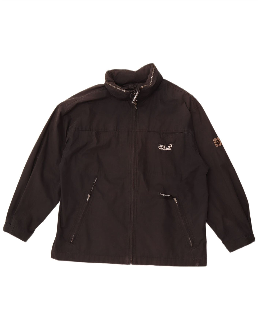 Мужская дождевик Jack Wolfskin UK 40, большой черный полиэстер