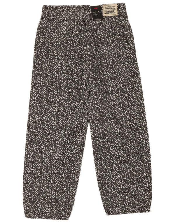 Женские повседневные брюки свободного покроя Levi's Baggy Dad W30 L32, черные с цветочным принтом